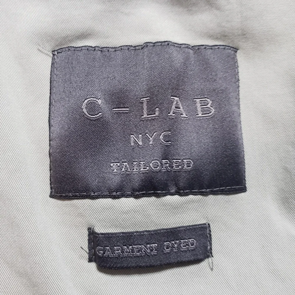 C-LAB NYC Mens 46L Blazer Garment Dyed Stretch Cotton Unlined Gray Lightweight